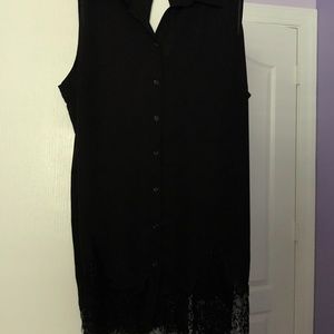 FINAL PRICE City Chic Lace-Trim Button-up Tank